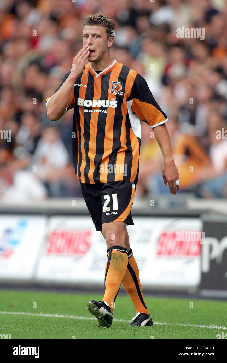 DANNY COLES HULL CITY FC KC STADIUM HULL ENGLAND 06 August 2005 Stock