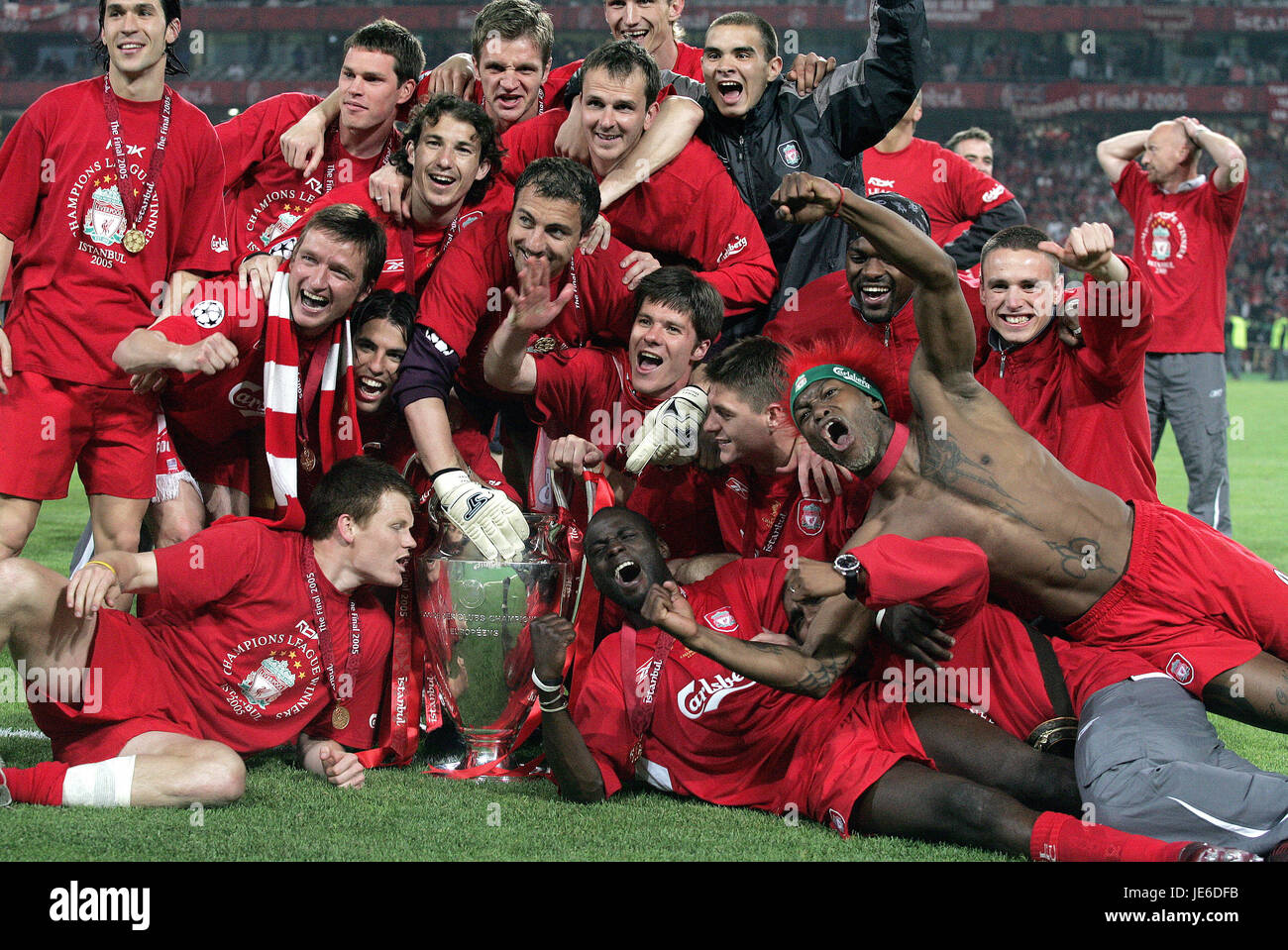 LIVERPOOL WITH EUROPEAN CUP CHAMPIONS LEAGUE FINAL 2005 ISTANBUL TURKEY 25  May 2005 Stock Photo - Alamy