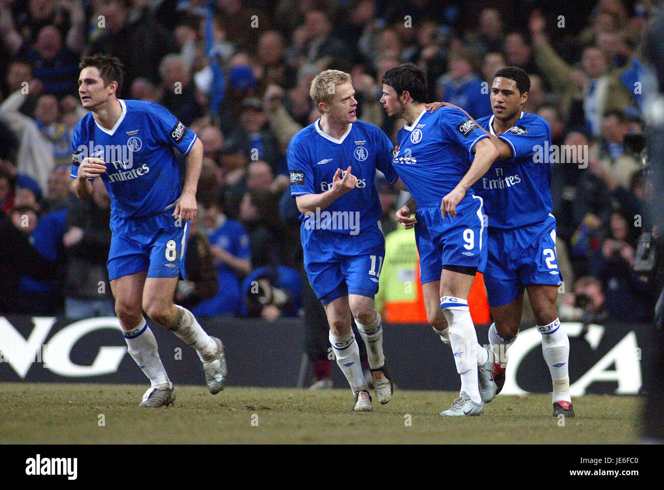 MATEJA KEZMAN CELEBRATES GOAL CHELSEA V LIVERPOOL MILLENNIUM STADIUM CARDIFF WALES 27 February 2005 Stock Photo