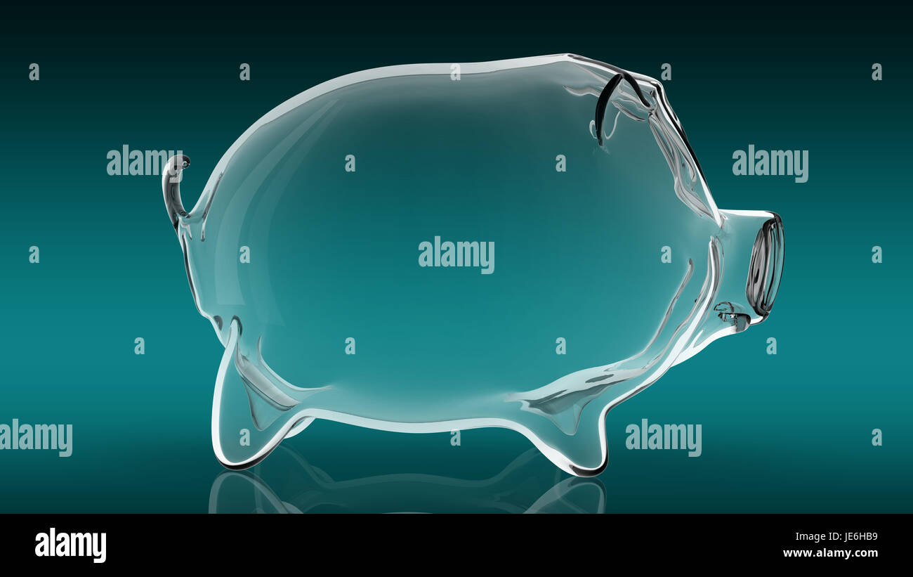 Transparent empty piggy bank. 3d rendering Stock Photo - Alamy