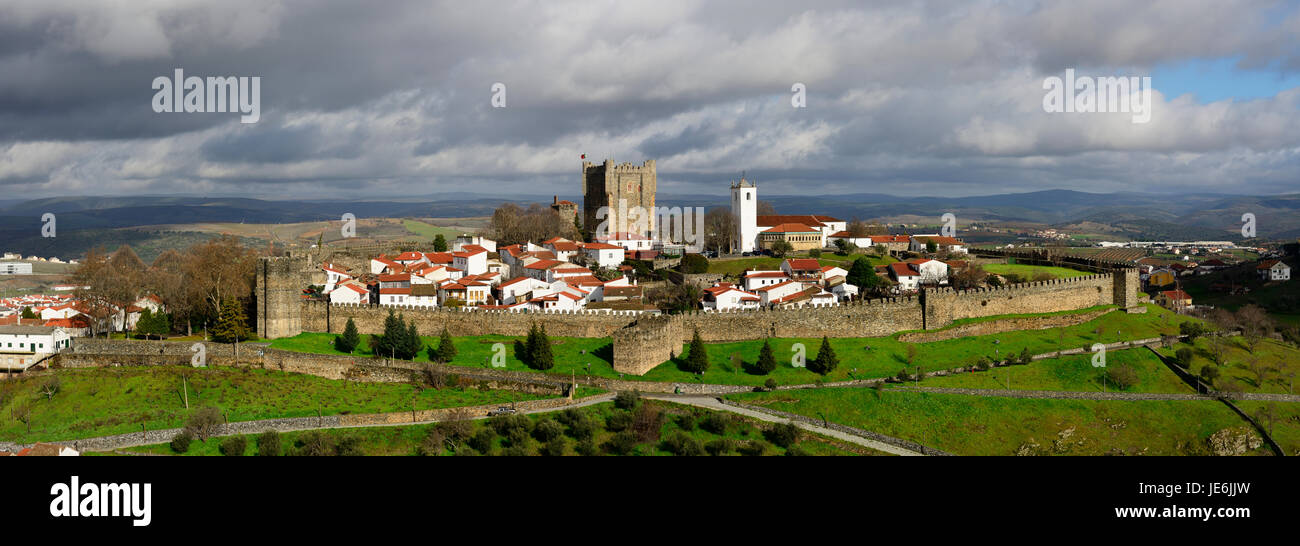 The castle and the12th century medieval citadel of Bragança. Trás-os-Montes, Portugal Stock Photo