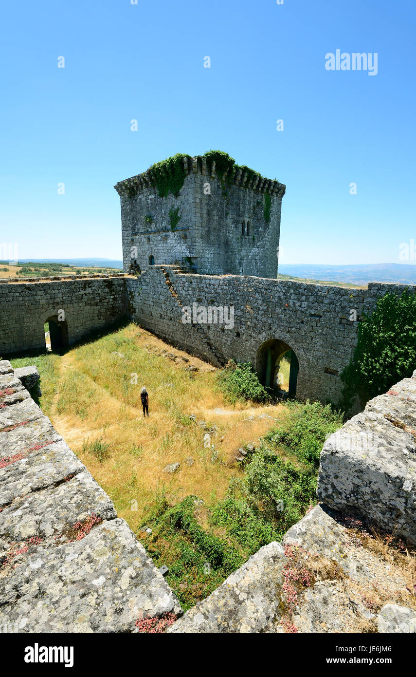 The medieval castle of Monforte de Rio Livre, dating back to the 12th century. Tras os Montes, Portugal Stock Photo