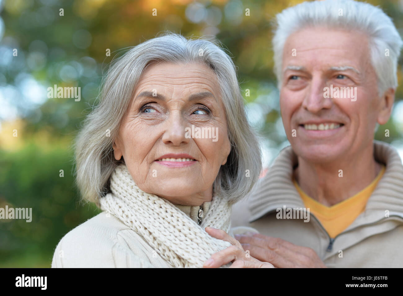senior couple posing in the park Stock Photo - Alamy