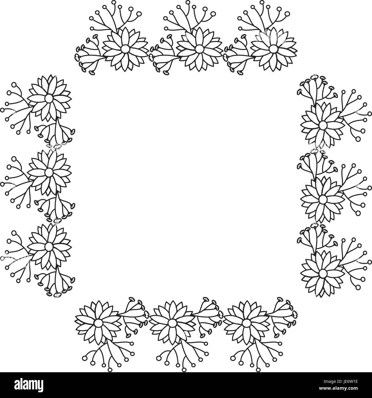 square frame deoration floral vector illustration design Stock Vector ...