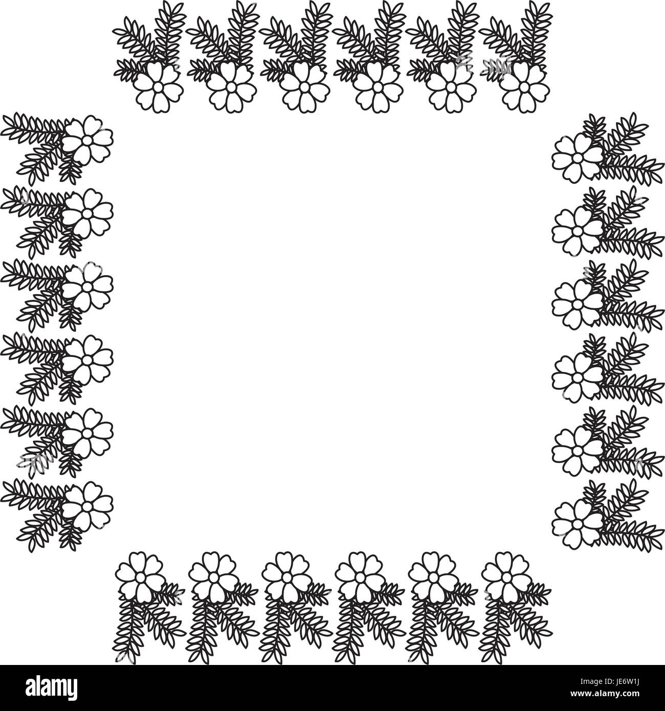 square frame deoration floral vector illustration design Stock Vector ...