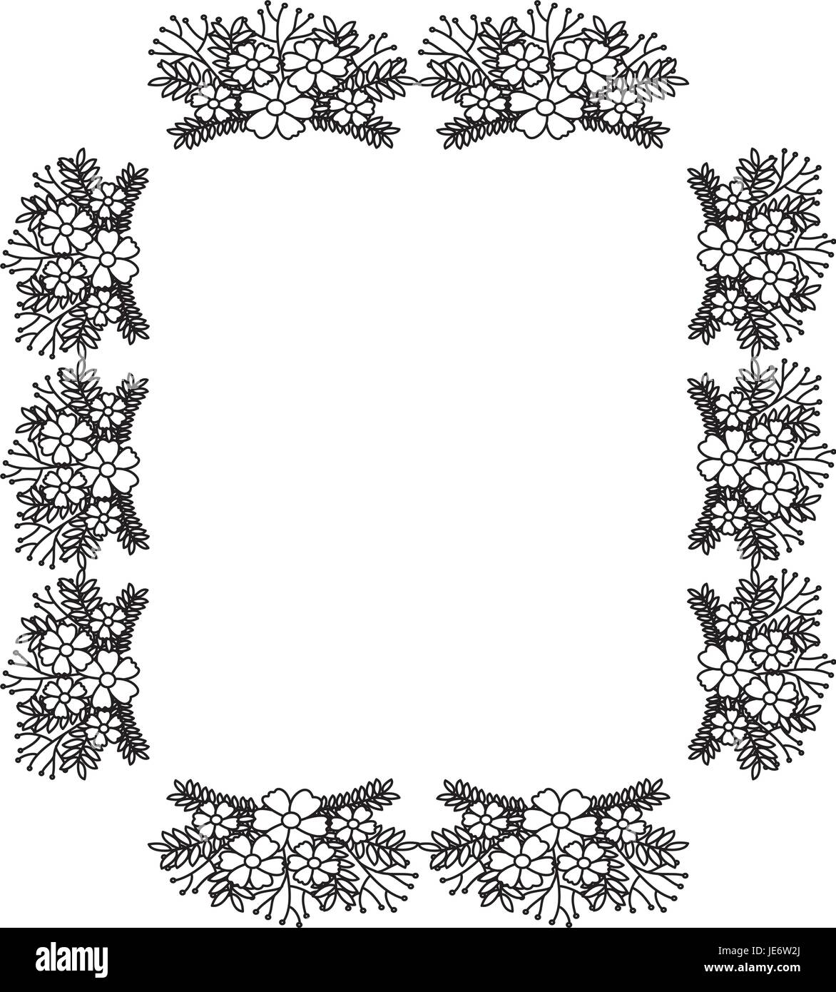 square frame deoration floral vector illustration design Stock Vector ...