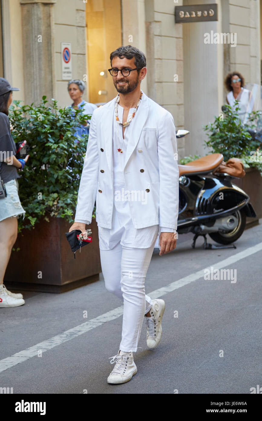 white versace suit