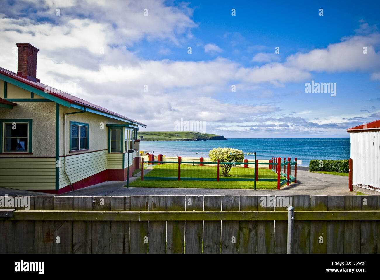 Australia, Tasmania, Stanley, wooden house, view, Godfreys Beach Stock