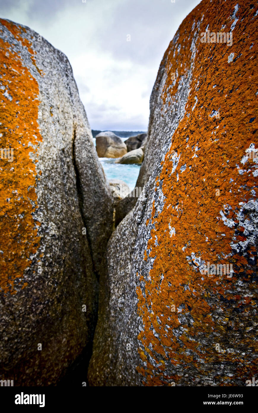 Australia, Tasmania, bile formation, Bay Of Fires, St. Helens, granite rock, Stock Photo