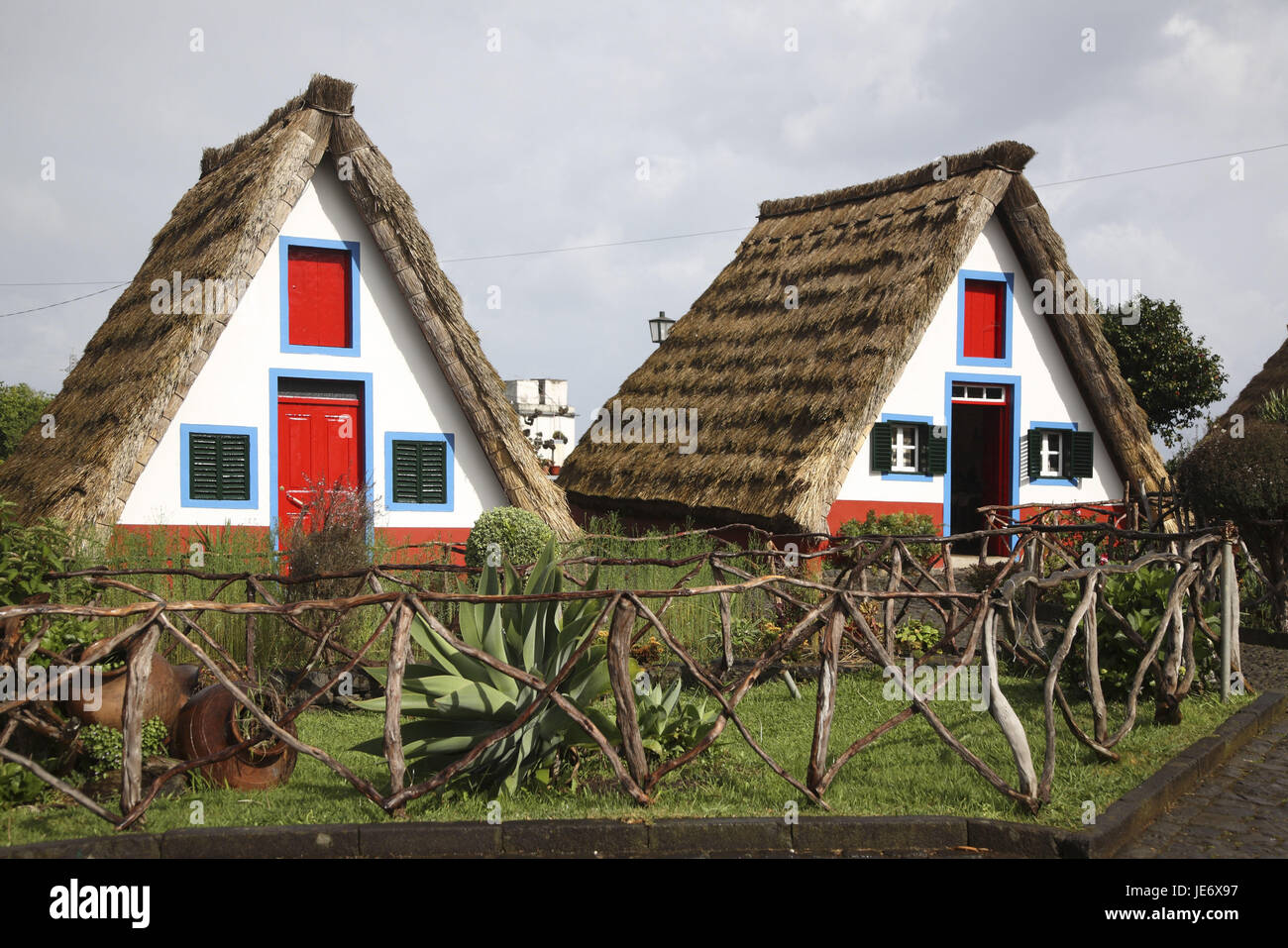 Portugal, Madeira, Santana, typical houses, Stock Photo