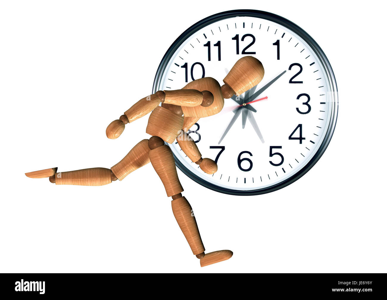 hurrying manikin, clock, Stock Photo