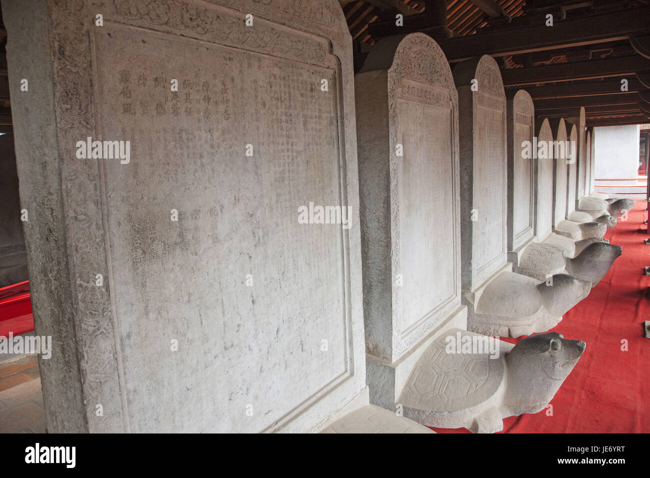 Vietnam, Hanoi, literature temple, specimen's steles, Stock Photo