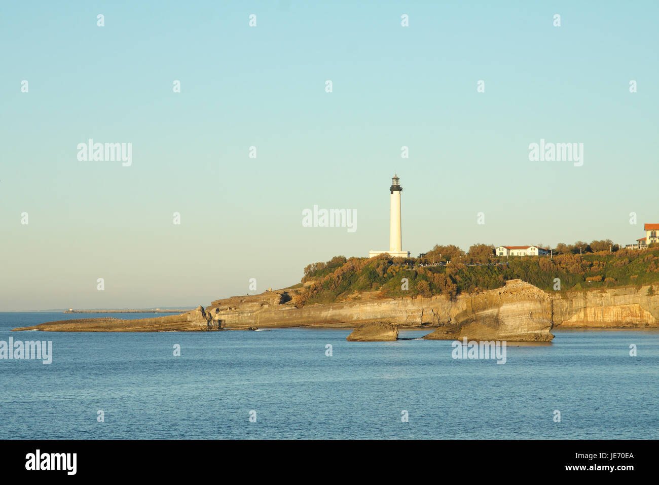 Phare de Biarritz lighthouse, Pointe Saint-Martin, Biarritz, France Stock Photo