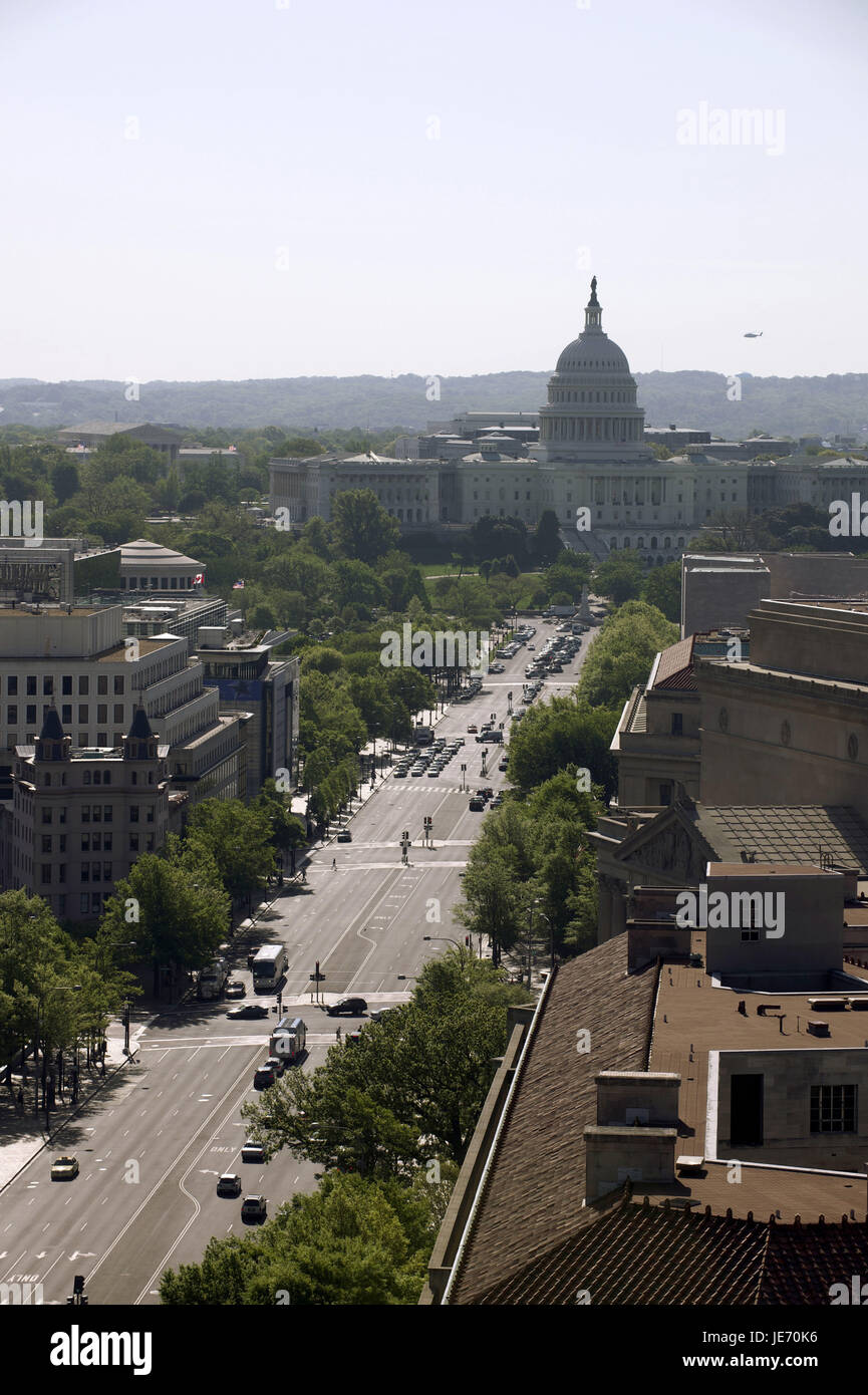 The USA, America, Washington D.C., the Nationwide Mall, in the background Capitol, Stock Photo