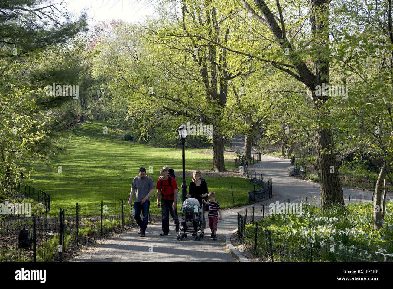 The USA, America, New York, Manhattan, Central park, family with the walk, Stock Photo
