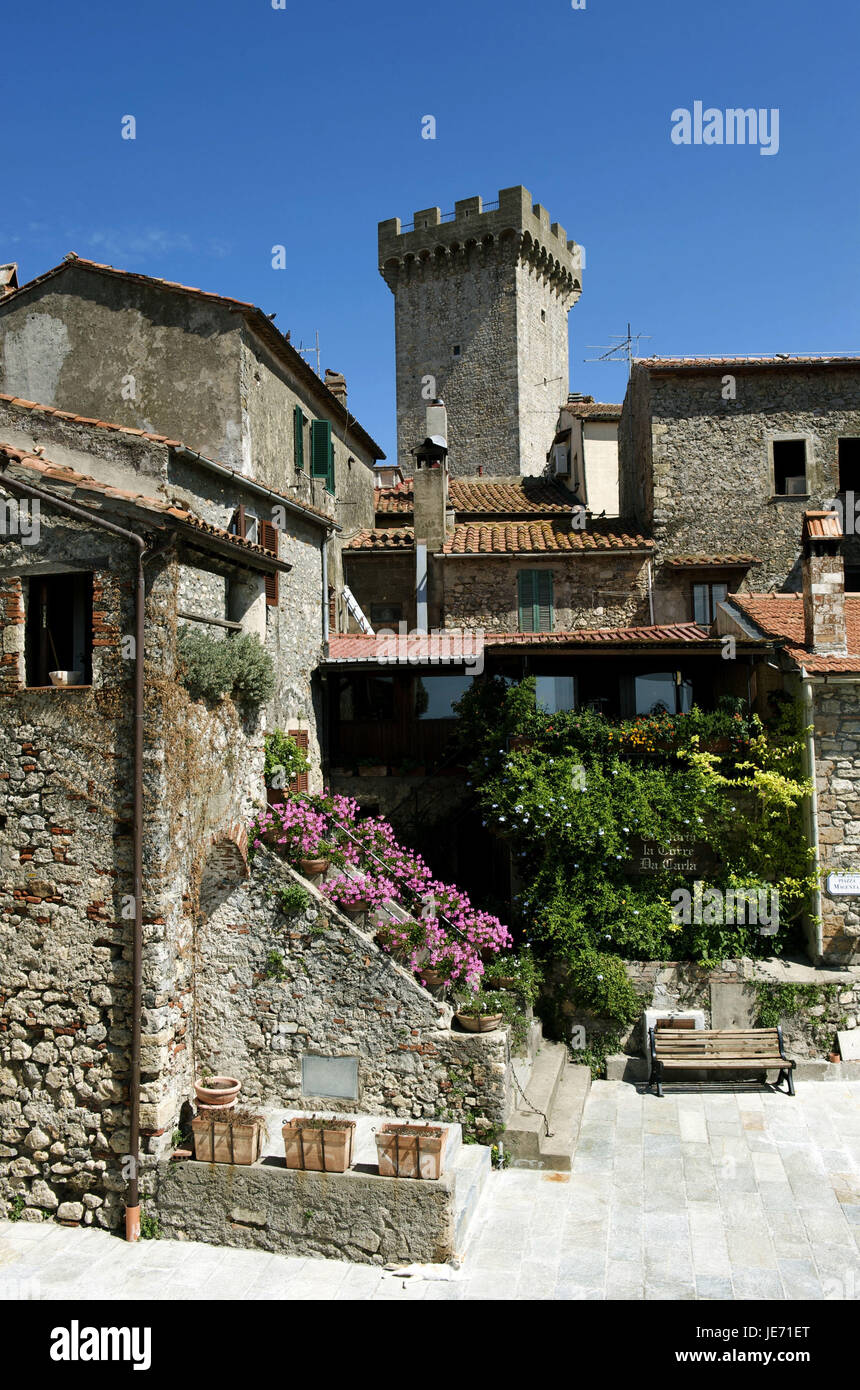 Italy, Tuscany, La Maremma, Capalbio, historical buildings, Stock Photo