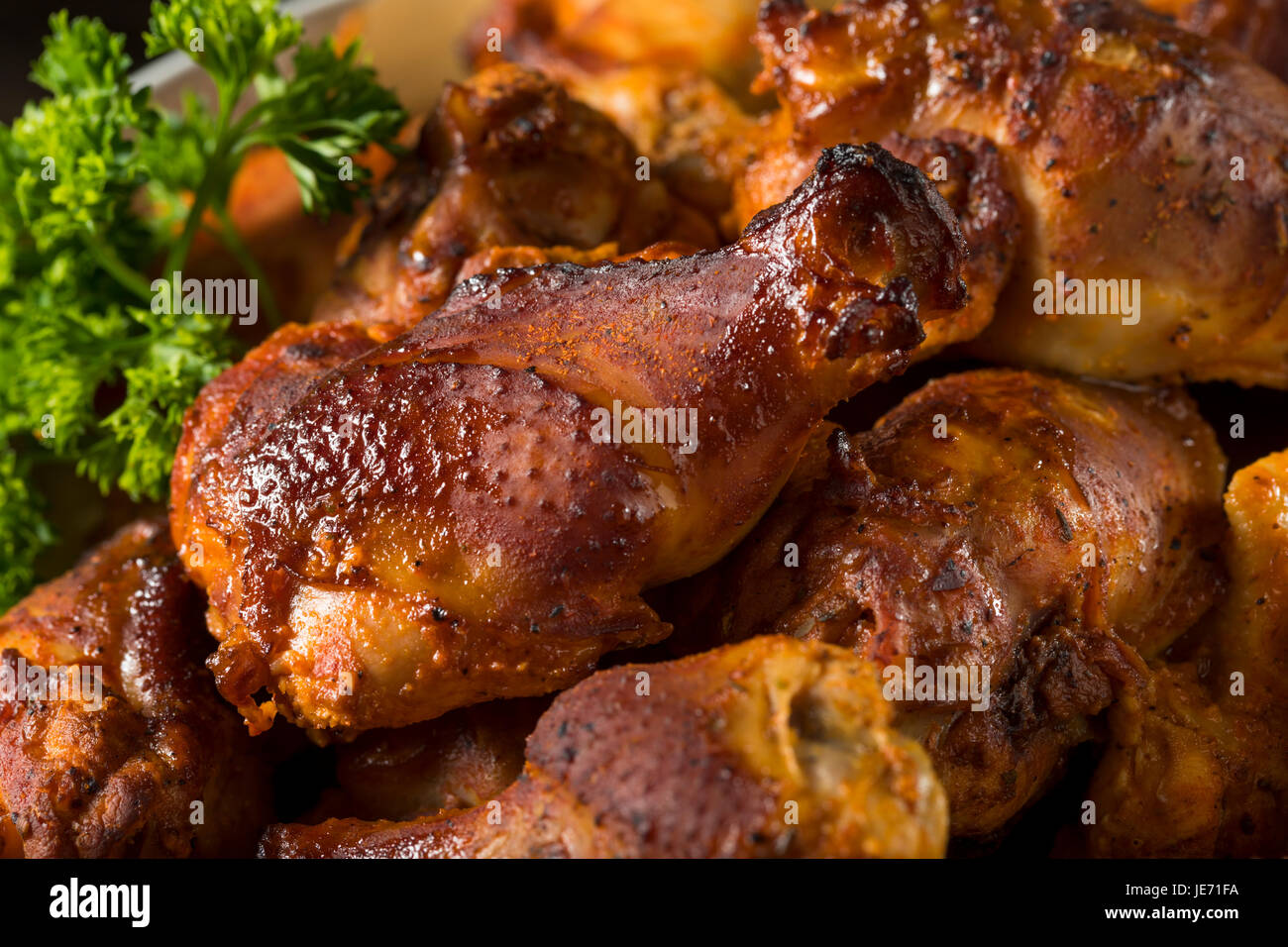 Spicy Smoked Chicken Wings with Hot Sauce and Ranch Stock Photo Alamy