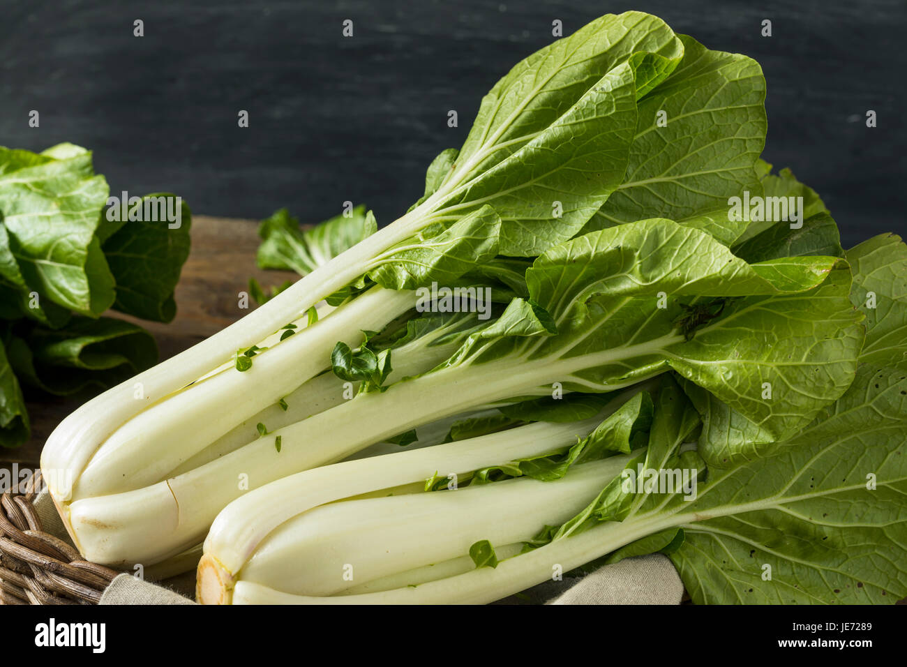 Raw Green Organic Bok Choy Healthy Fresh Vegetable Stock Photo