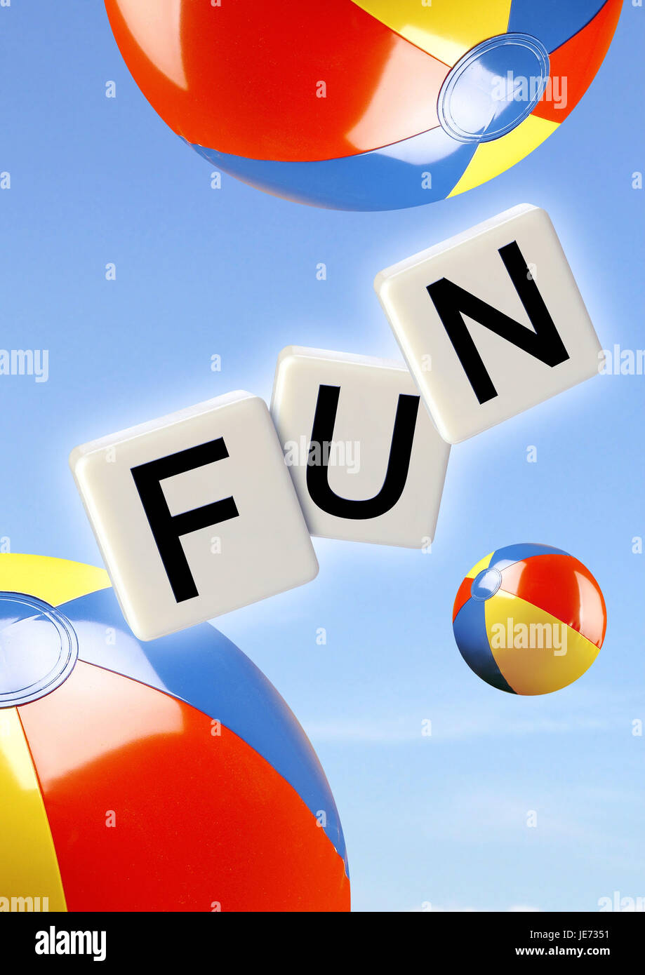Beach-balls, gaming pieces, stroke 'fun', Stock Photo