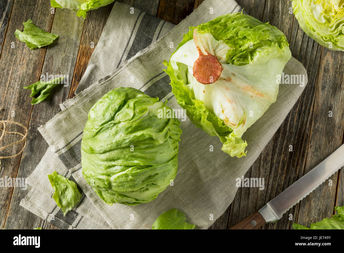 Raw Organic Round Crisp Iceberg Lettuce Ready to EAt Stock Photo Alamy