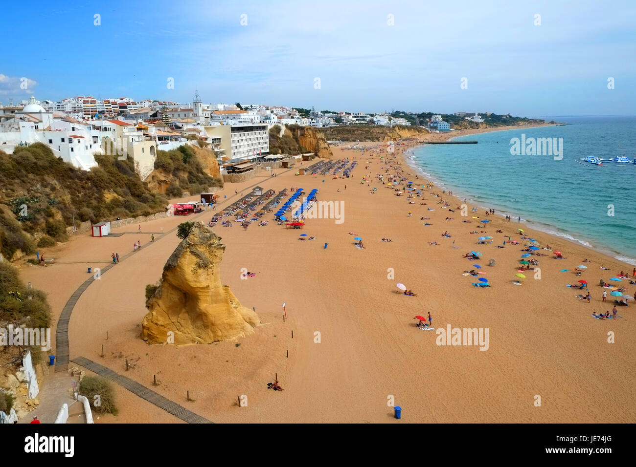 Albufeira Portugal  Beach Algarve Region Faro Atlantic Ocean Stock Photo