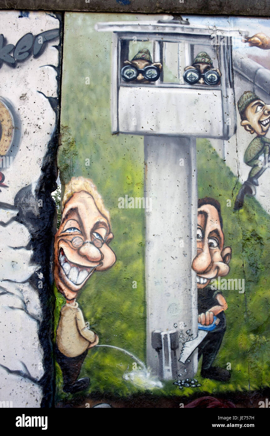 Germany, Berlin, Friedrich's grove, graffiti in the Berlin Wall, Stock Photo