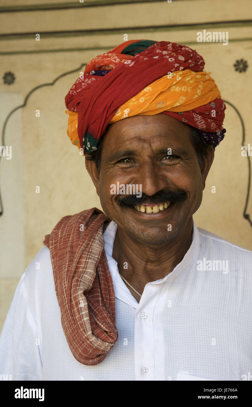 India, Rajasthan, local with turban, portrait Stock Photo - Alamy