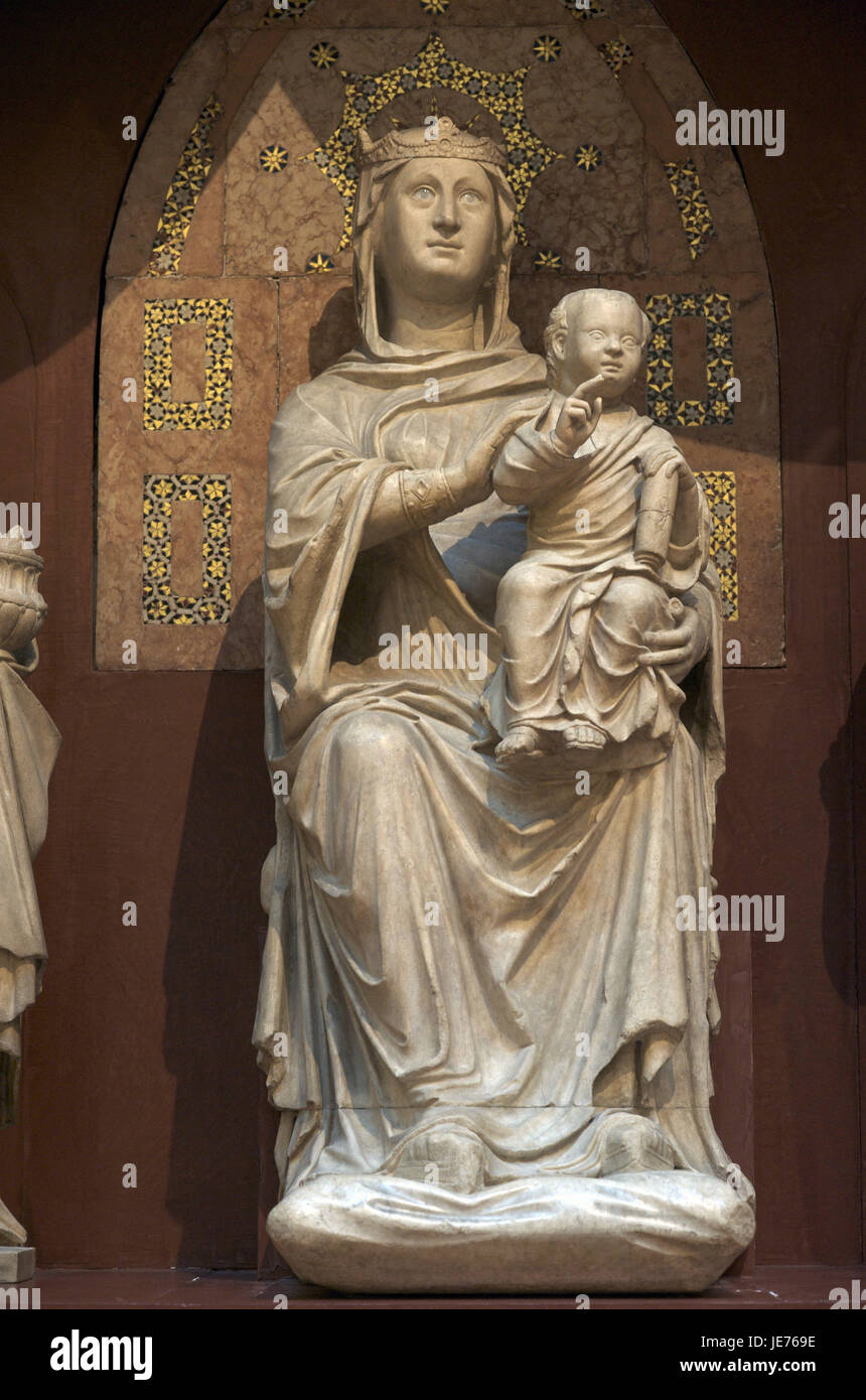 Italy, Tuscany, Florence, cathedral, statue, madonna figure, Stock Photo