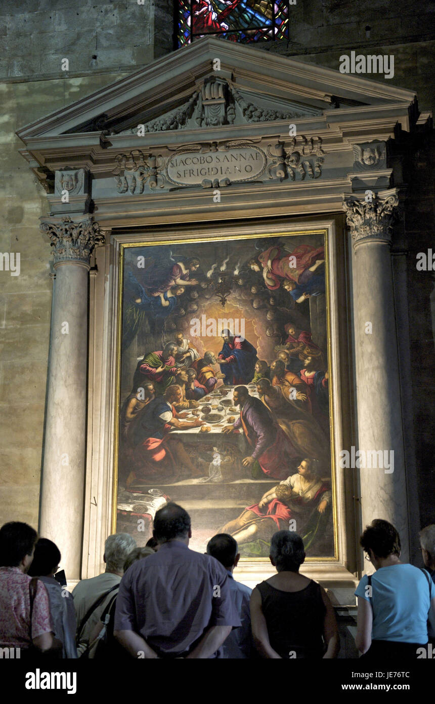 Italy, Tuscany, Lucca, cathedral San Martino, painting of Tintoretto, Stock Photo