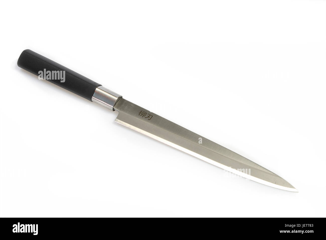 Asian kitchen knife on a white background Stock Photo Alamy