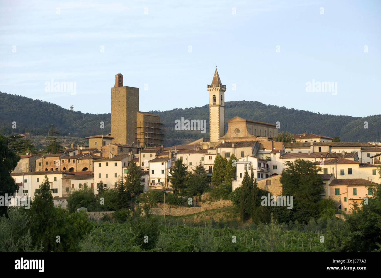 Italy, Tuscany, Arno Tal, view at Vinci, Stock Photo