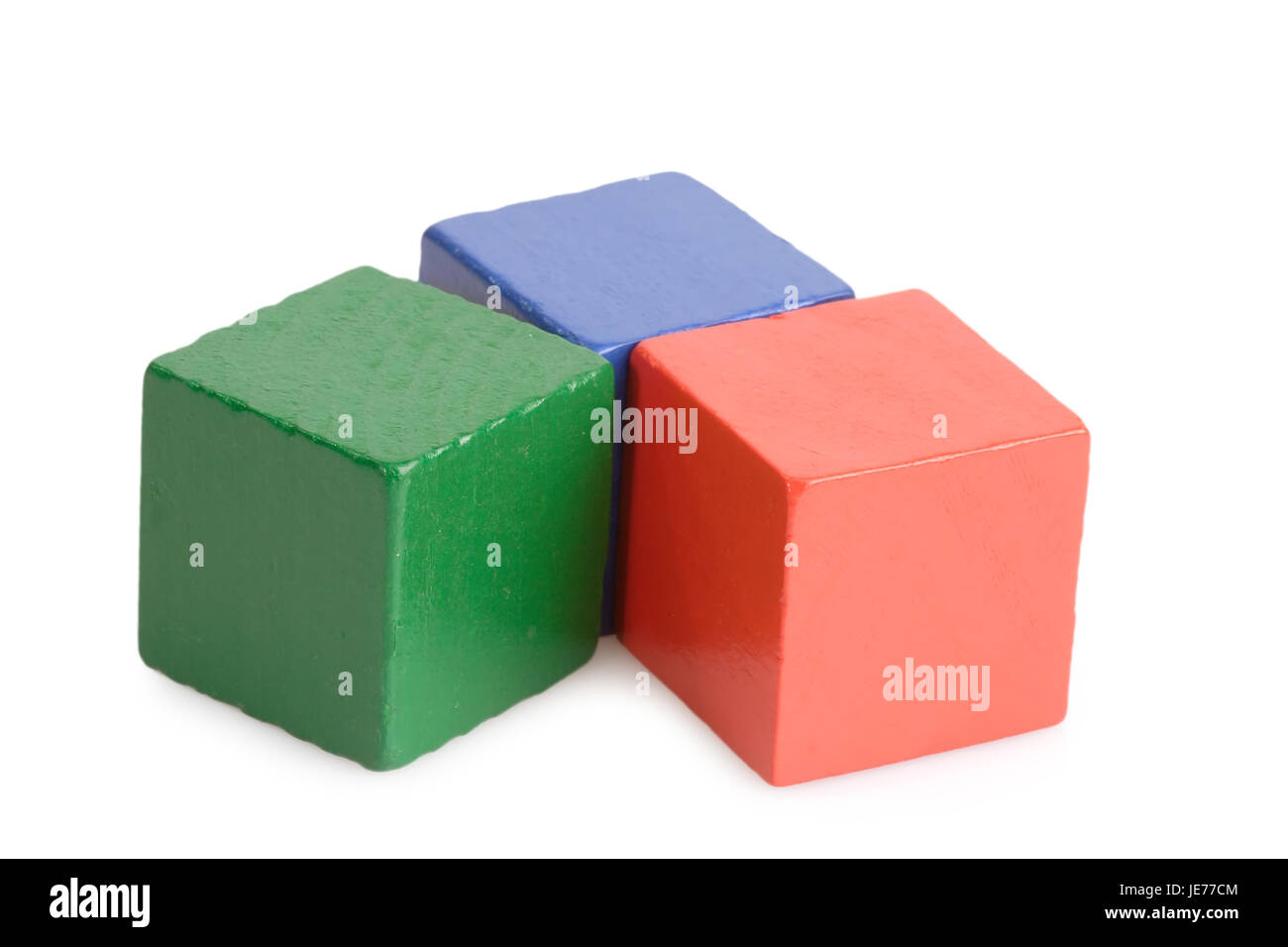 Wooden toy bricks isolated on white background Stock Photo - Alamy