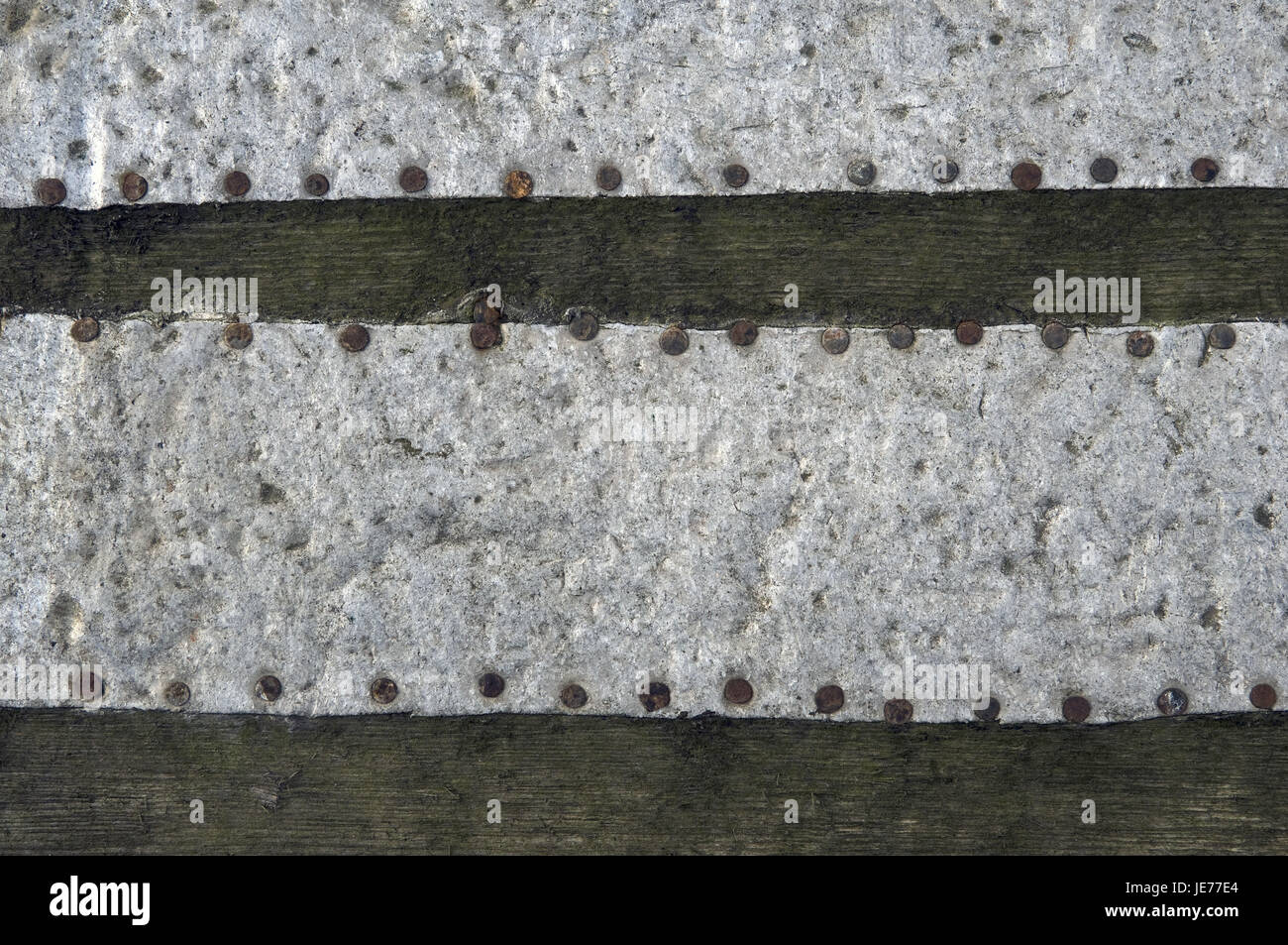 Conception, old boot, outer wall, woodwork, aluminium, nails, medium close-up, detail, Stock Photo