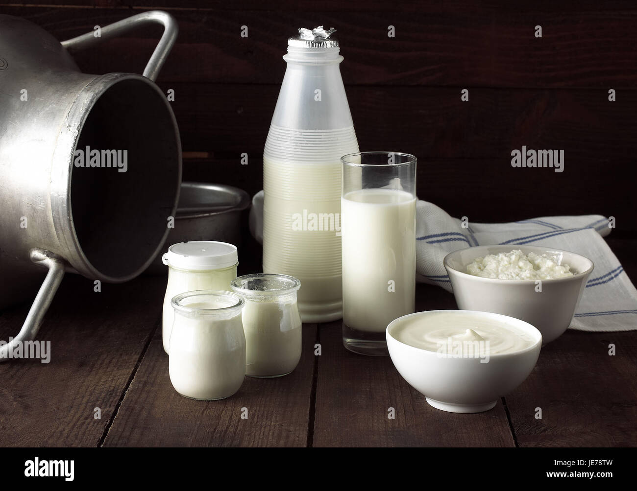 Milk products, milk, cream, cream cheese, yoghurt Stock Photo - Alamy