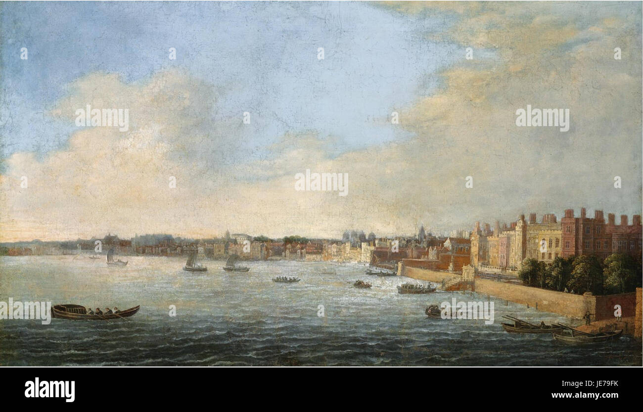 Cornelis Bol - Een zicht op Westminster en de Thames Stock Photo