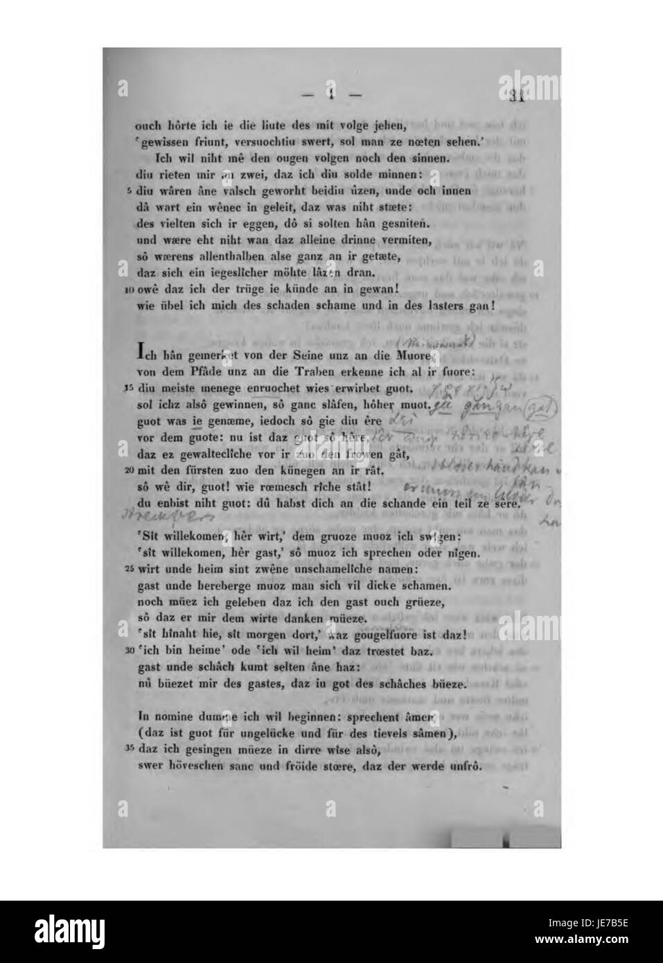 A page from the 'Gedichte' of Walther von der Vogelweide, a prominent ...