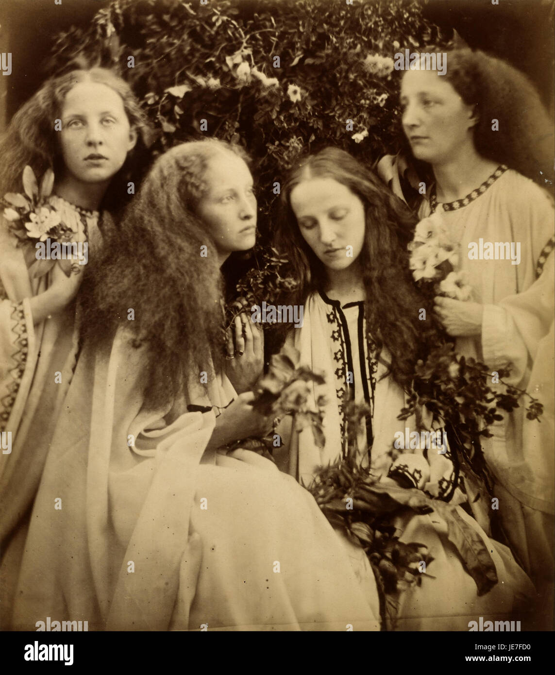 Cameron, Julia Margaret - The Rosebud Garden of Girls - Stock Photo