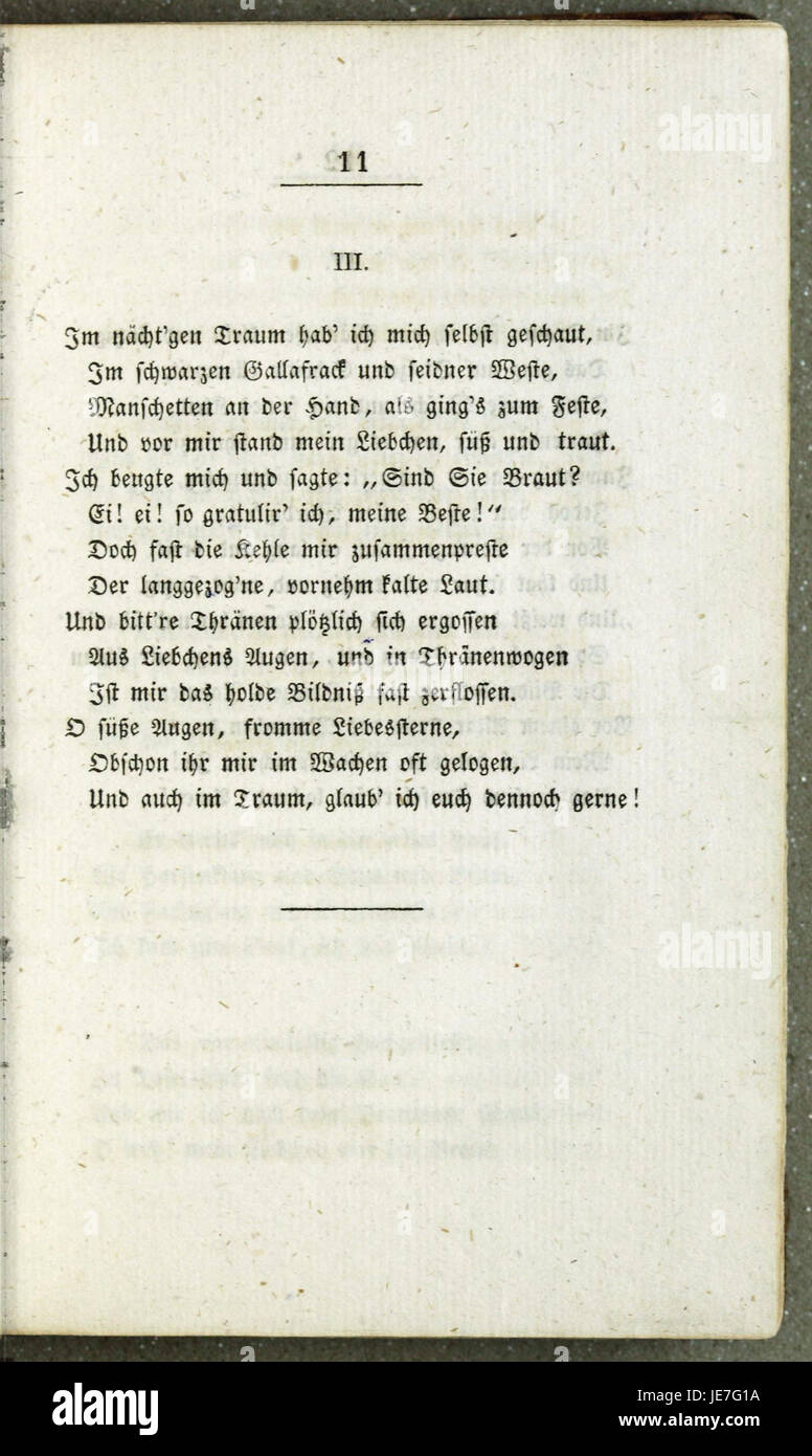 Page from the 'Buch der Lieder 11' collection, representing German ...