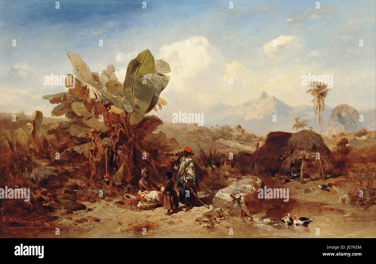 Eduard Hildebrandt Landscape with Black People Stock Photo Alamy