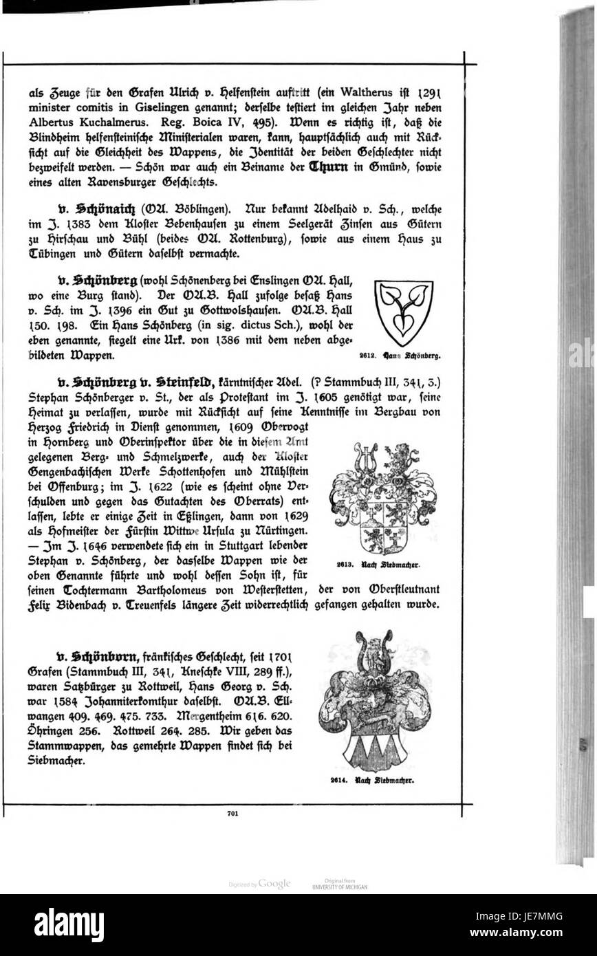 Alberti Wuerttembergisches Adels Und Wappenbuch 0701 Stock Photo