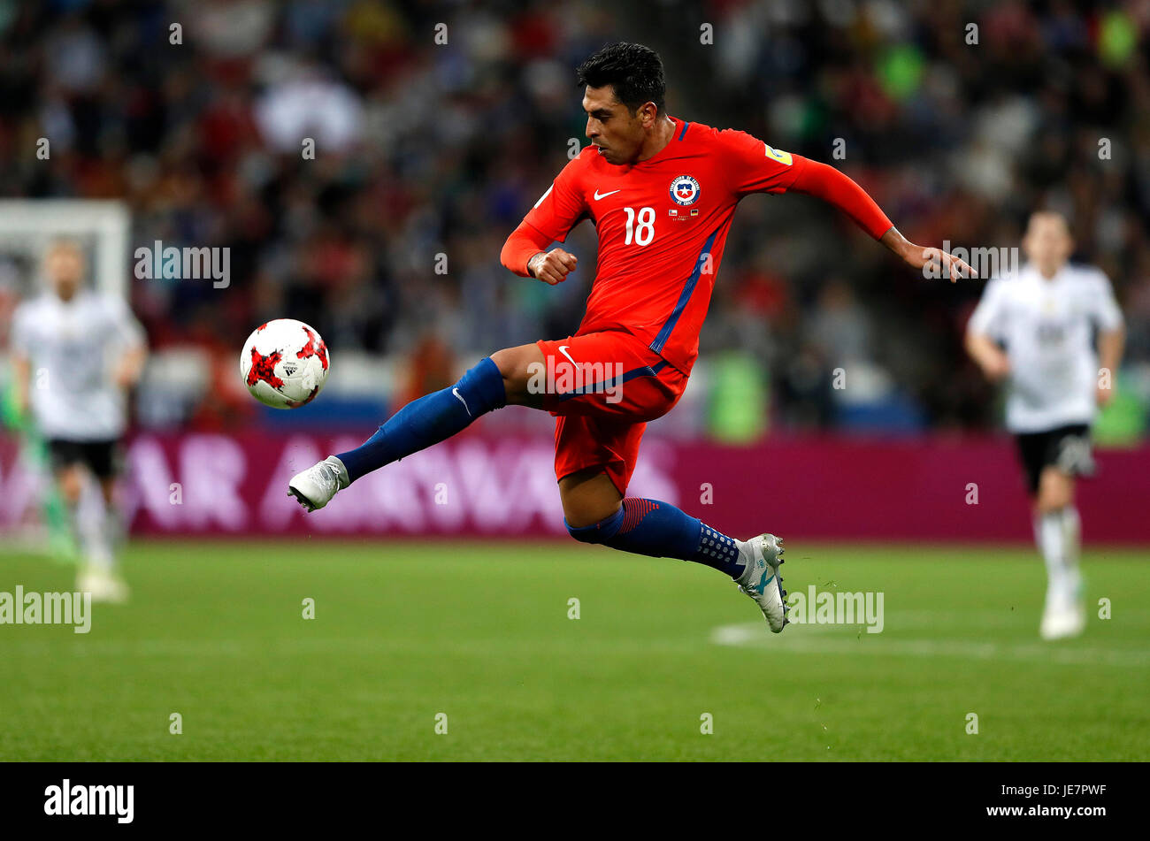 Kazan, Russia. 22nd Jun, 2017. Gonzalo JARA of Chile during a match between Germany and Chile valid for the second round of the Confederations Cup 2017 on Thursday (22), held at the Kazan Arena in Kazan, Russia. Credit: Foto Arena LTDA/Alamy Live News Stock Photo