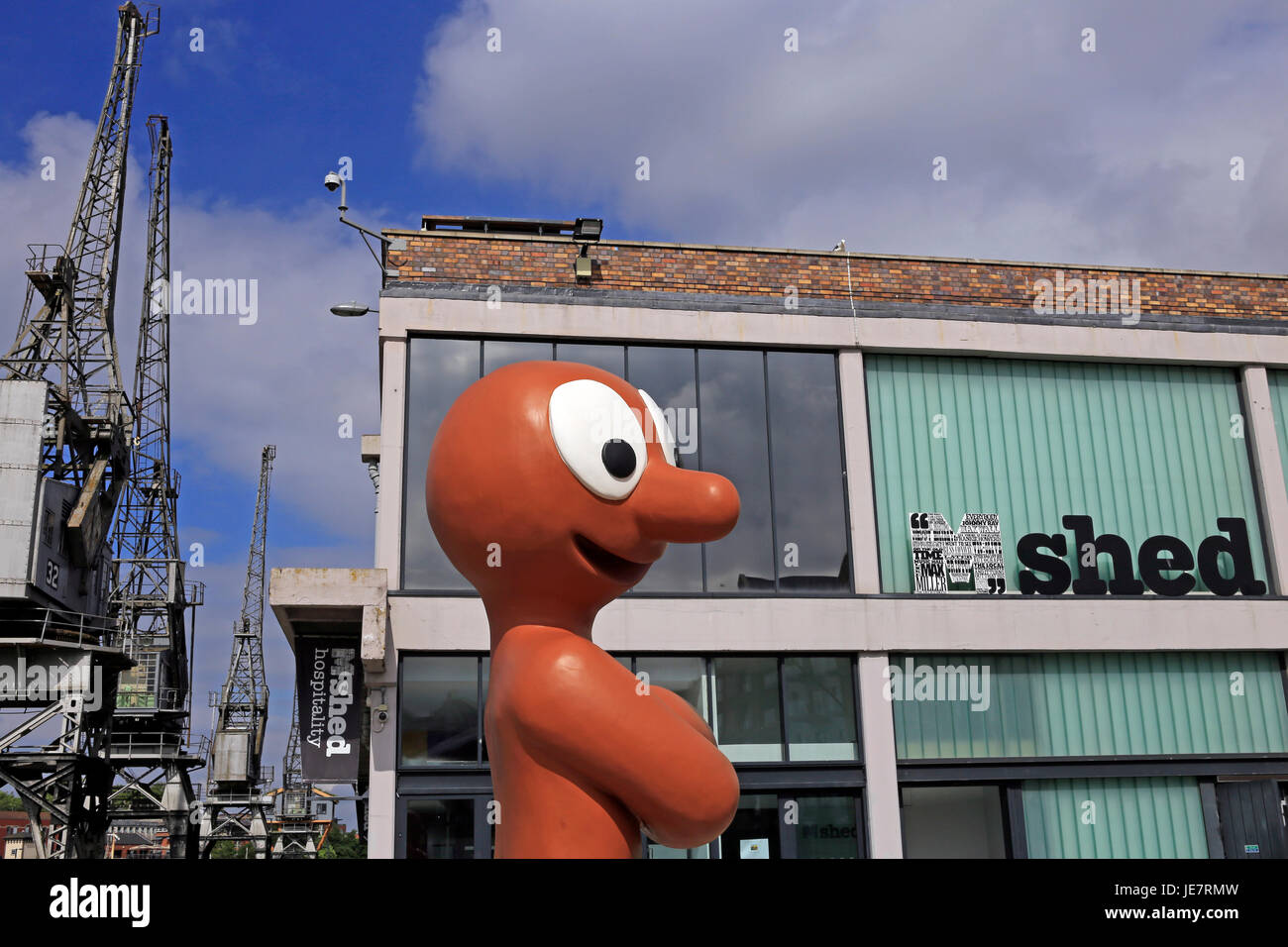 Bristol, UK. 22nd June, 2017. A statue of cartoon character Morph stands  outside M Shed museum on the city's harbourside. Morph first appeared on  television in 1977 and as part of his