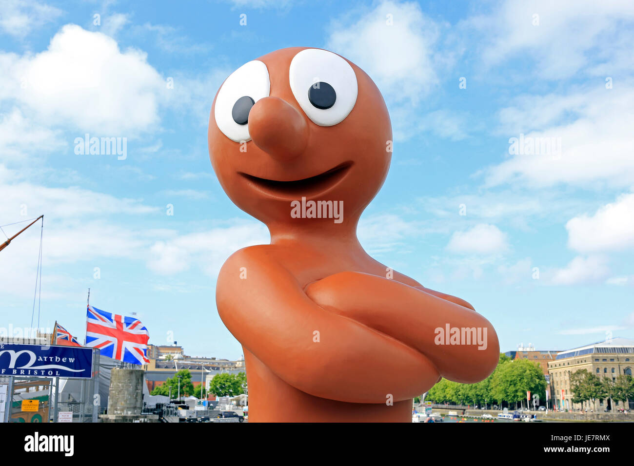 Bristol, UK. 22nd June, 2017. A statue of cartoon character Morph stands outside M Shed museum on the city’s harbourside. Morph first appeared on television in 1977 and as part of his 40th birthday celebrations, the character is being used to raise funds for The Grand Appeal, a charity which supports Bristol Children’s Hospital. Keith Ramsey/Alamy Live News Stock Photo