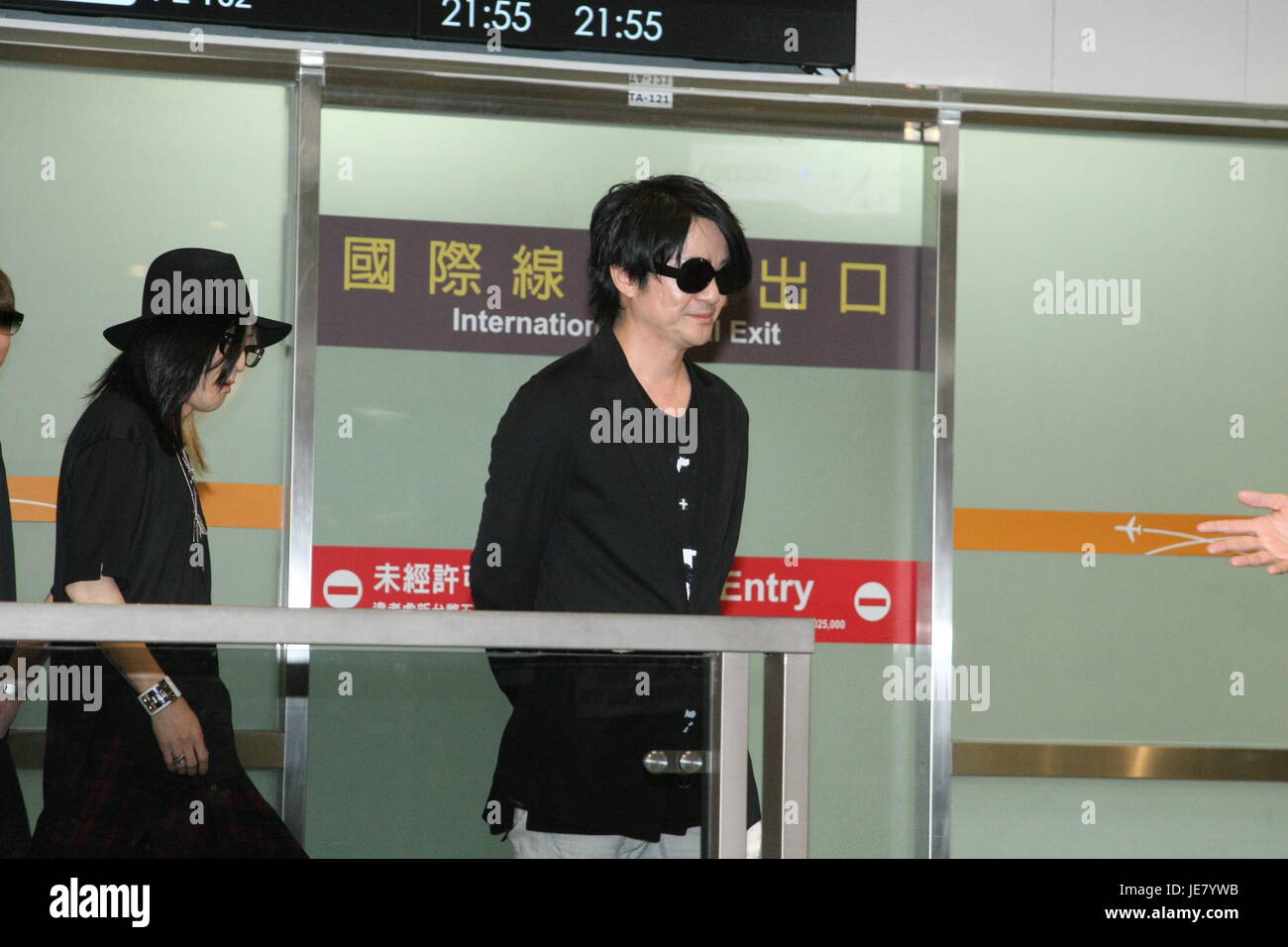 Taipei. 22nd June, 2017. GLAY's lead singer TERU, guitarist HISASHI, bass player JIRO and drummer TOSHI arrived Taiwan for the Golden Melody Awards in Taipei, Taiwan, China on 22th June, 2017.(Photo by TPG) Credit: TopPhoto/Alamy Live News Stock Photo