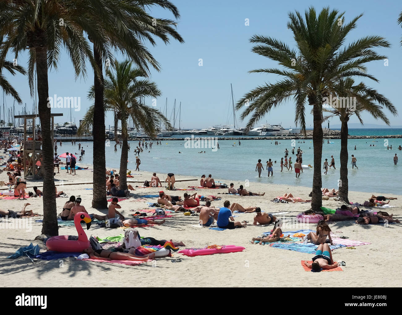 Palma De Mallorca Spain 15th June 2017 Bathers Enjoy The Good