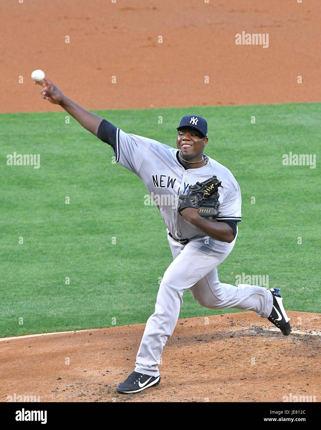 DETROIT, MI - APRIL 21: Detroit Tigers SP Michael Pineda (56) in action  during the game between New York Yankeesand Detroit Tigers on April 21, 2022  at Comerica Park in Detroit, MI (