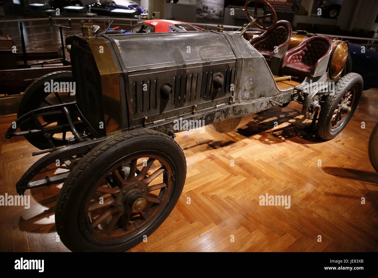 Detroit. 22nd June, 2017. Photo taken on June 22, 2017 shows a 1906 Locomobile 'Old 16' road racing displayed at the Henry Ford Museum of American Innovation, in Detroit, the United States. Credit: Wang Ping/Xinhua/Alamy Live News Stock Photo