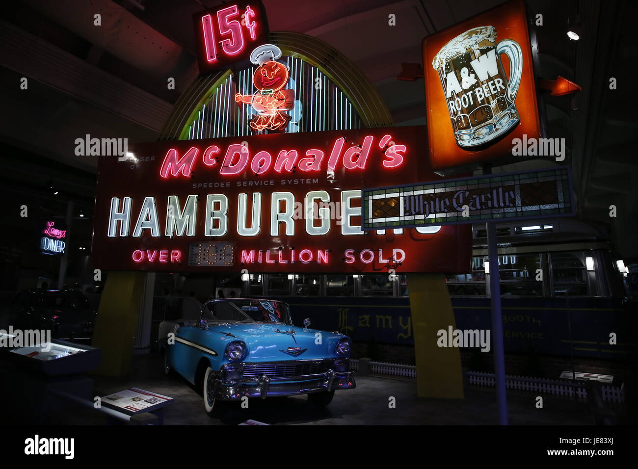 Detroit. 22nd June, 2017. Photo taken on June 22, 2017 shows a scene of McDonald's car restaurant at the Henry Ford Museum of American Innovation, in Detroit, the United States. Credit: Wang Ping/Xinhua/Alamy Live News Stock Photo