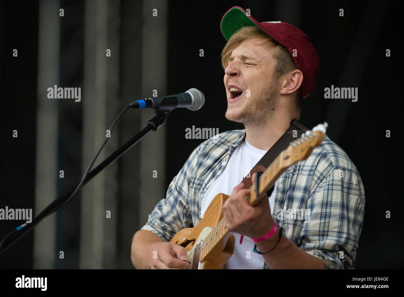 Czech singer Thom Artway performs during the twoday music Prague