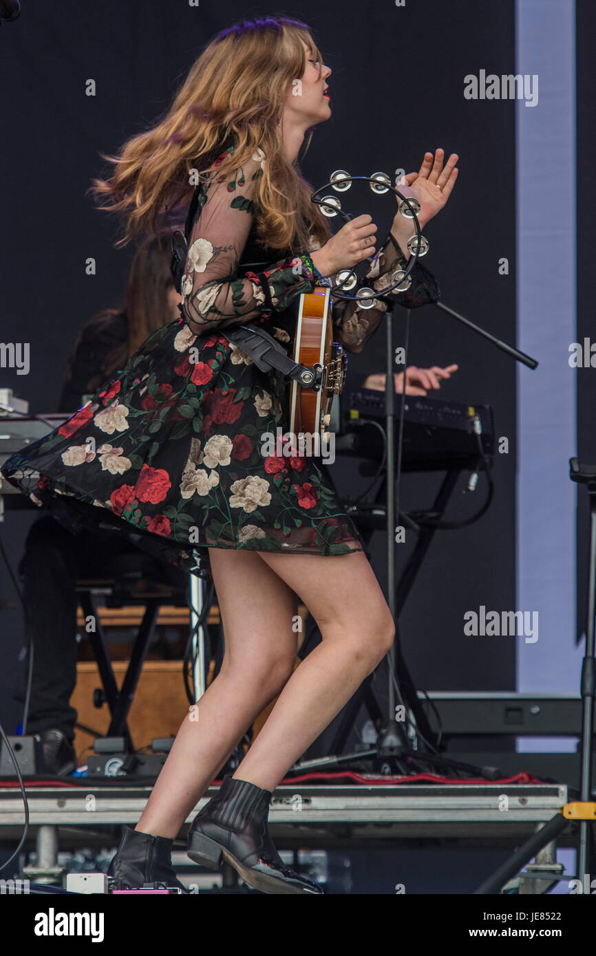 Glastonbury, UK. 23rd Jun, 2017. Swedish band First Aid Kit (sisters